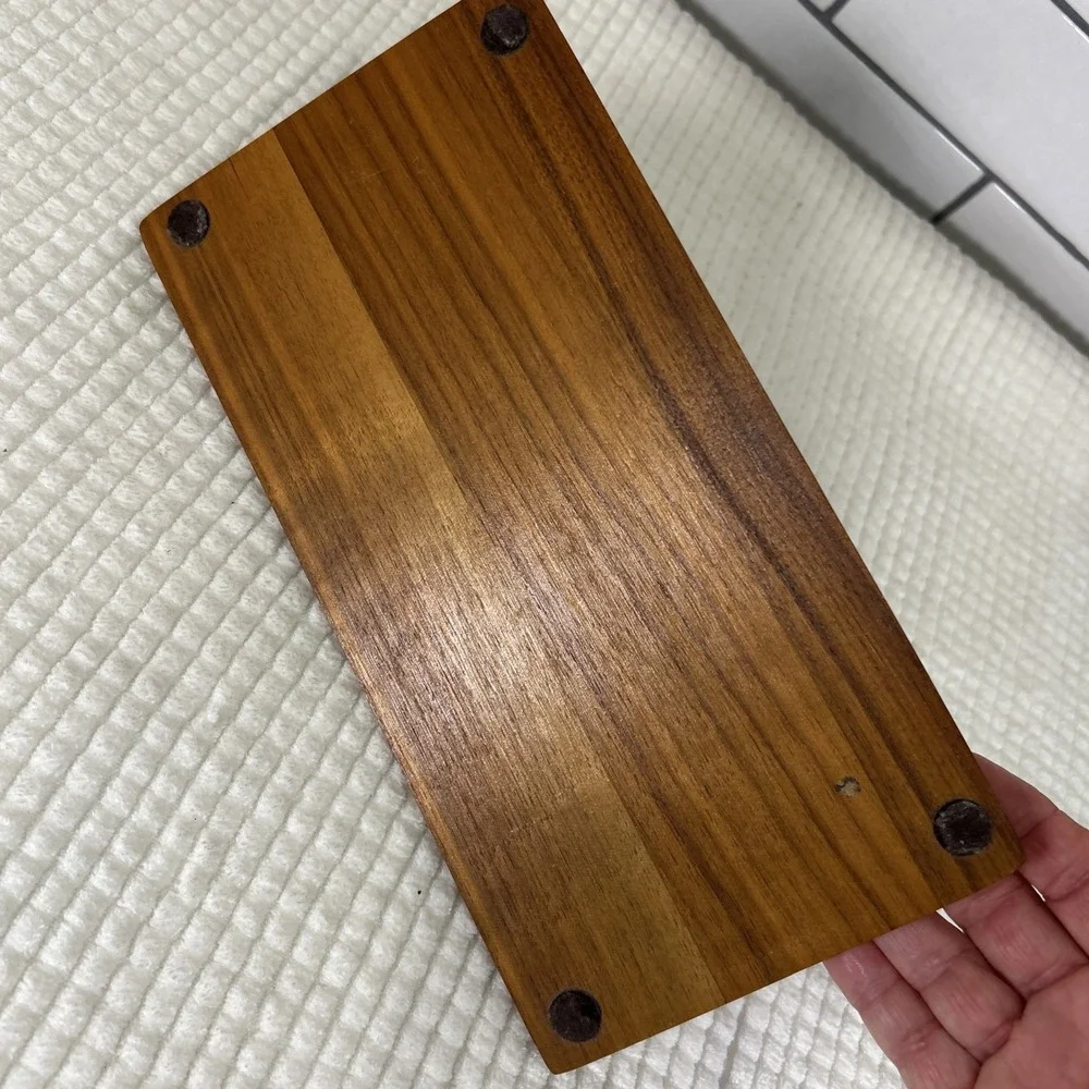 Vintage Hand Crafted Walnut Wooden Dresser Valet Desk Organizer 10